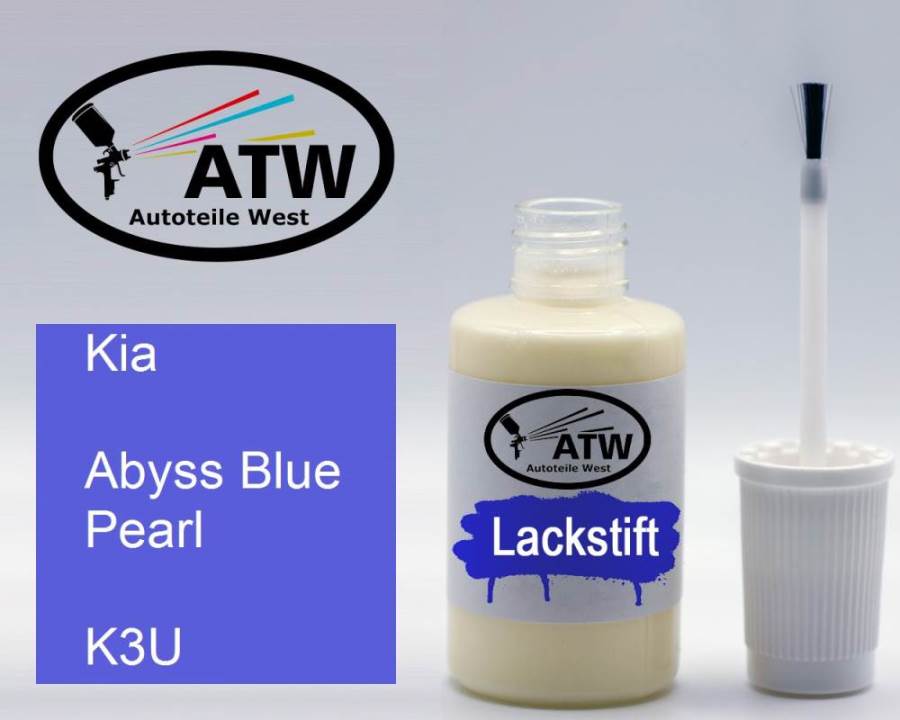 Kia, Abyss Blue Pearl, K3U: 20ml Lackstift, von ATW Autoteile West.